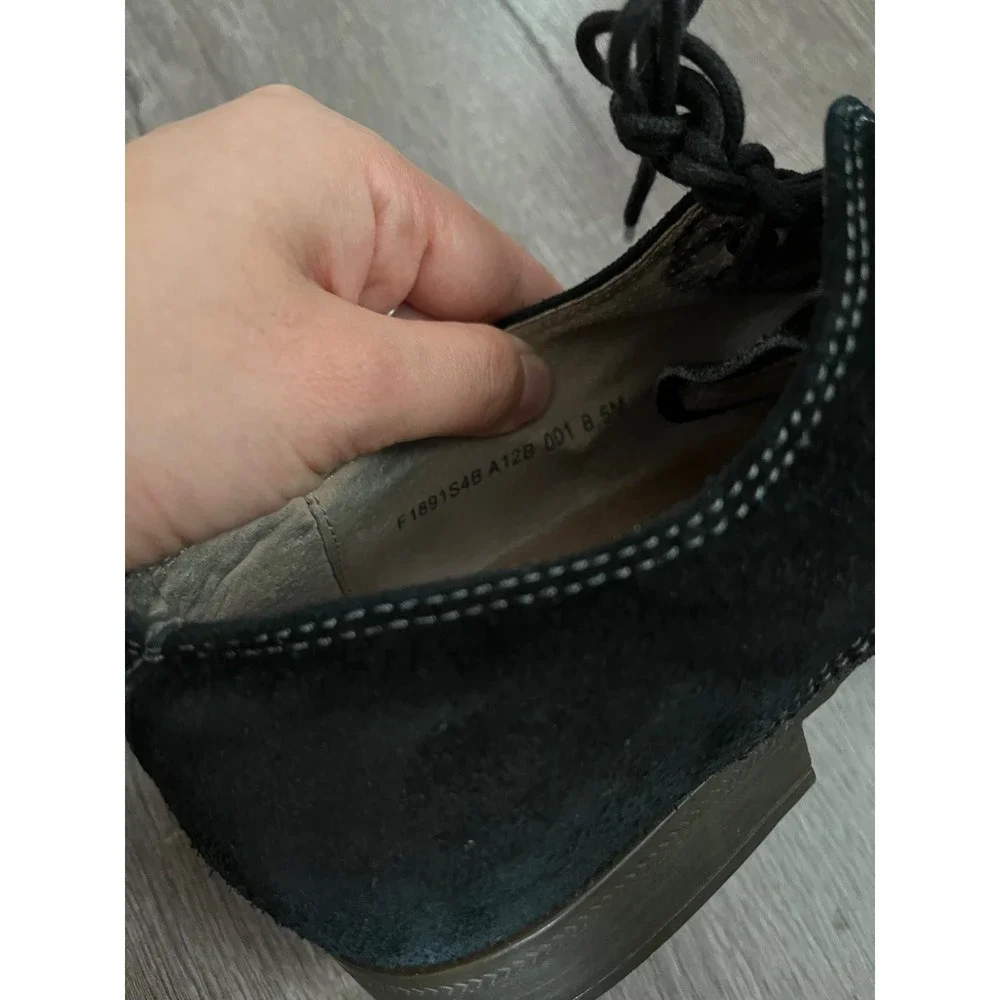 John Varvatos USA Mens Black Suede Derby Shoes F1891S4B Size 8.5 M‎